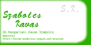 szabolcs kavas business card